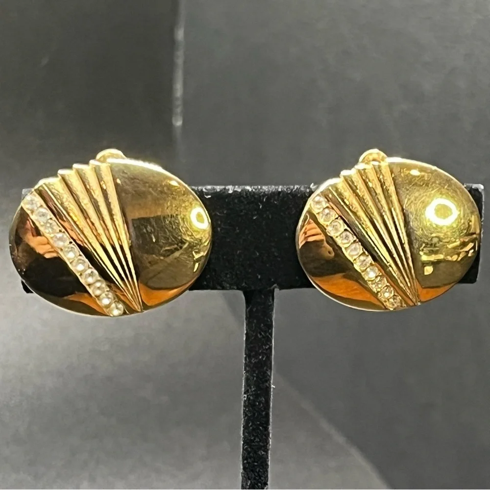 Vintage Givenchy Gold Tone Clip Earrings